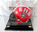 Full sized EHS Tigers Helmet Signed by Players & Coaches of 2010 Championship Team - Displayed in Beautiful Acrylic Case!